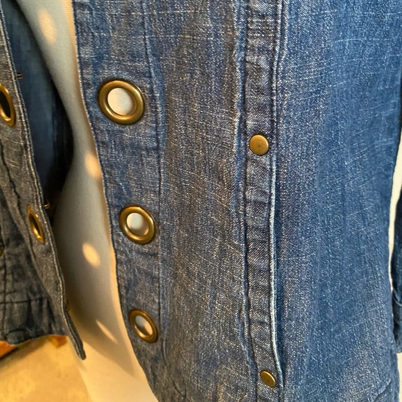 Live A Little Denim Jean Jacket 3/4 Sleeve Jacket Size M - Picture 3 of 7